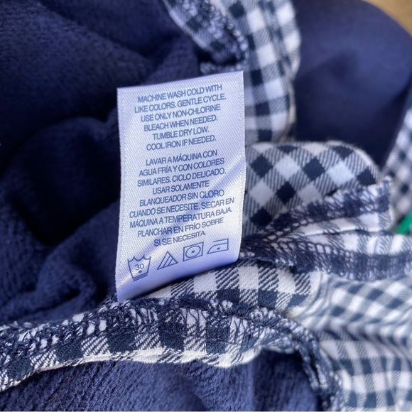 Izod 2-fer Button Accent Peacoat Sweatshirt Blue Gingham Plaid Long Sleeve Sz XL - Picture 10 of 11